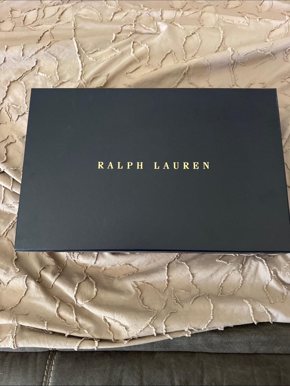 Ralph Lauren Navy Gift Box with Gold Lettering